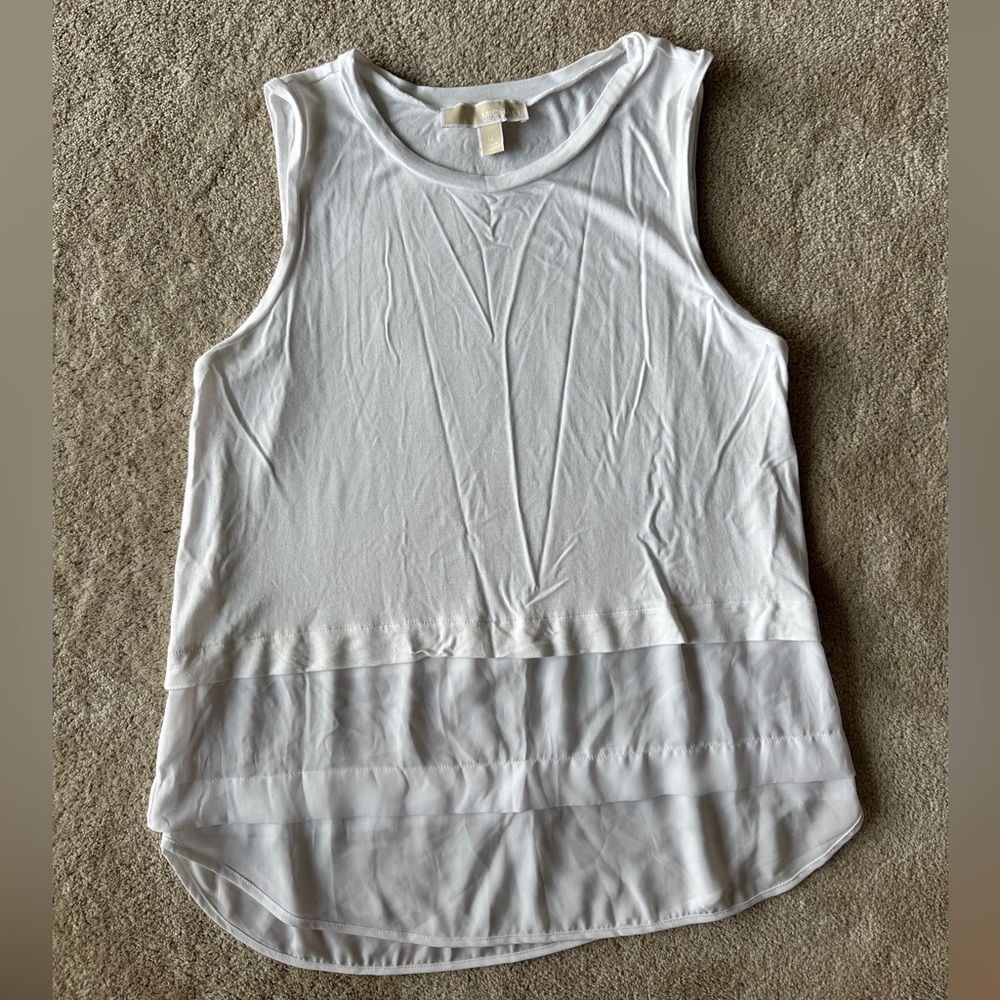 Michael Kors White Layered Tank Top